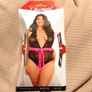 Dreamgirl Teddy Queen Black/Hot Pink
